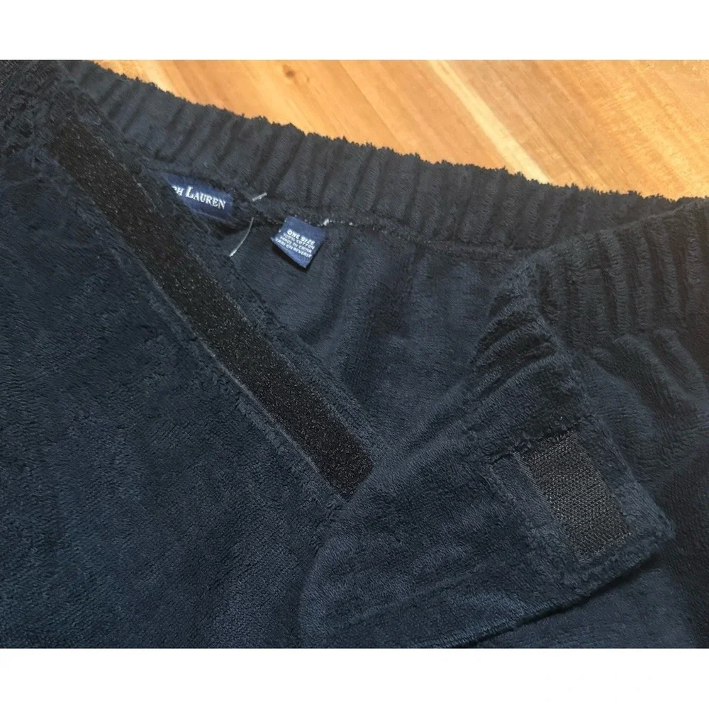Polo Ralph Lauren Sauna Towel Bath Wrap Blue Hook & Loop Fastener Logo NWT